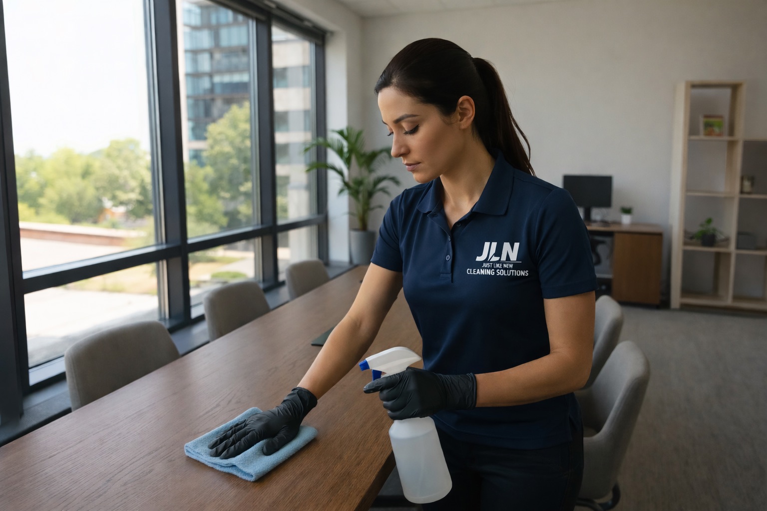 JLN team providing office cleaning